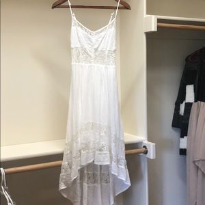 White dress with lace gaps